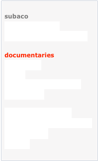 
subaco
company profile
recognitions and awards

documentaries
reportages
family
events and advertising
educational

production facilities
international acquisitions
new projects
contact
 
